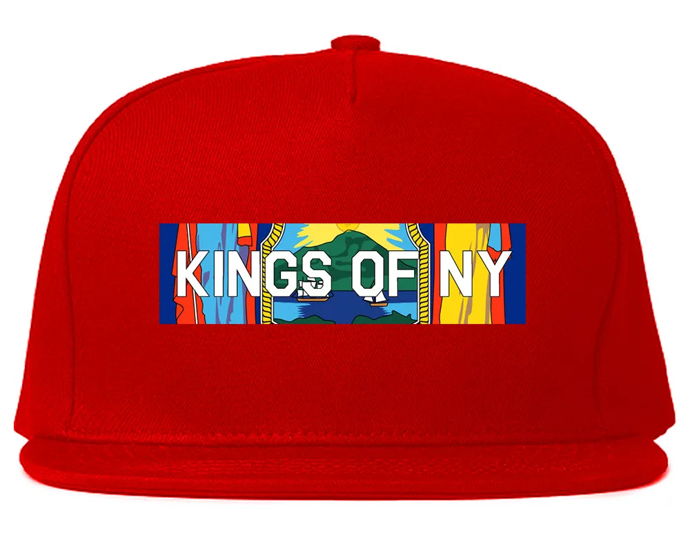 New York Flag Box Logo Mens Snapback Hat