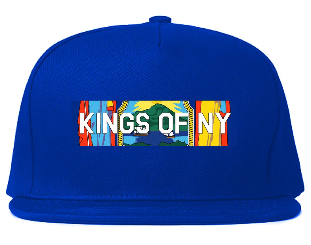 New York Flag Box Logo Mens Snapback Hat