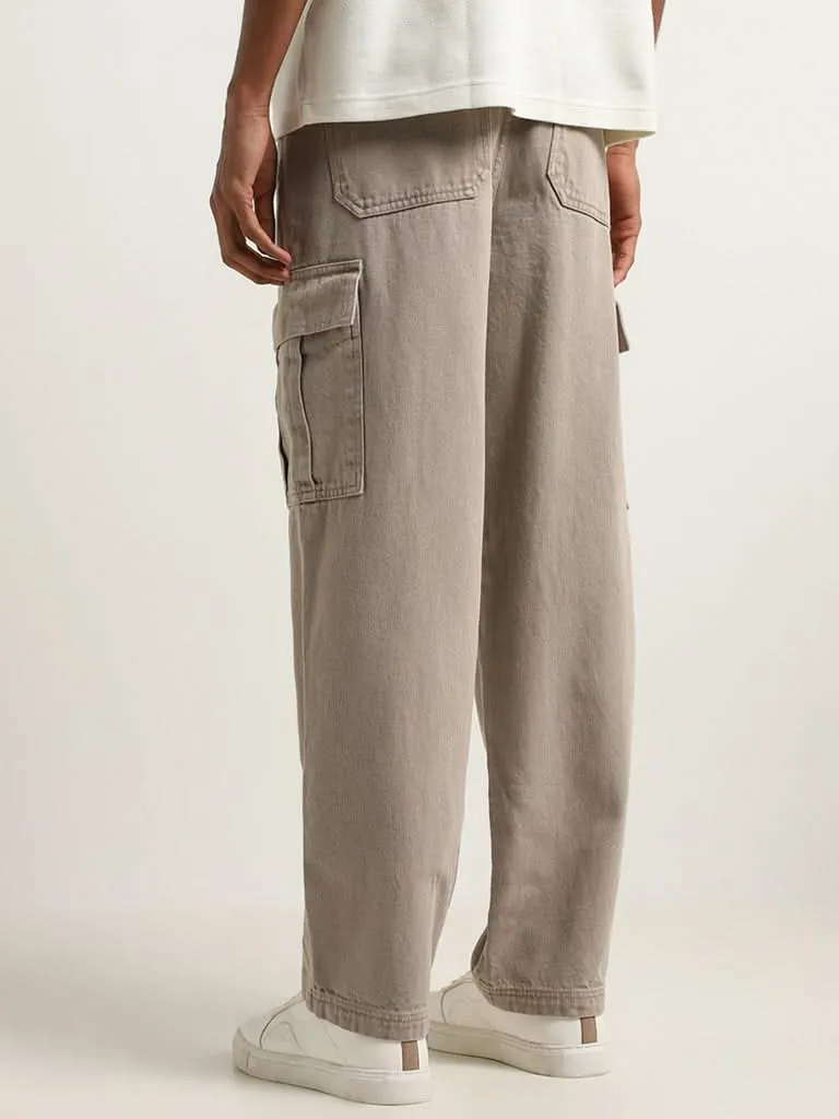 Nuon Taupe Loose - Fit High - Rise Jeans