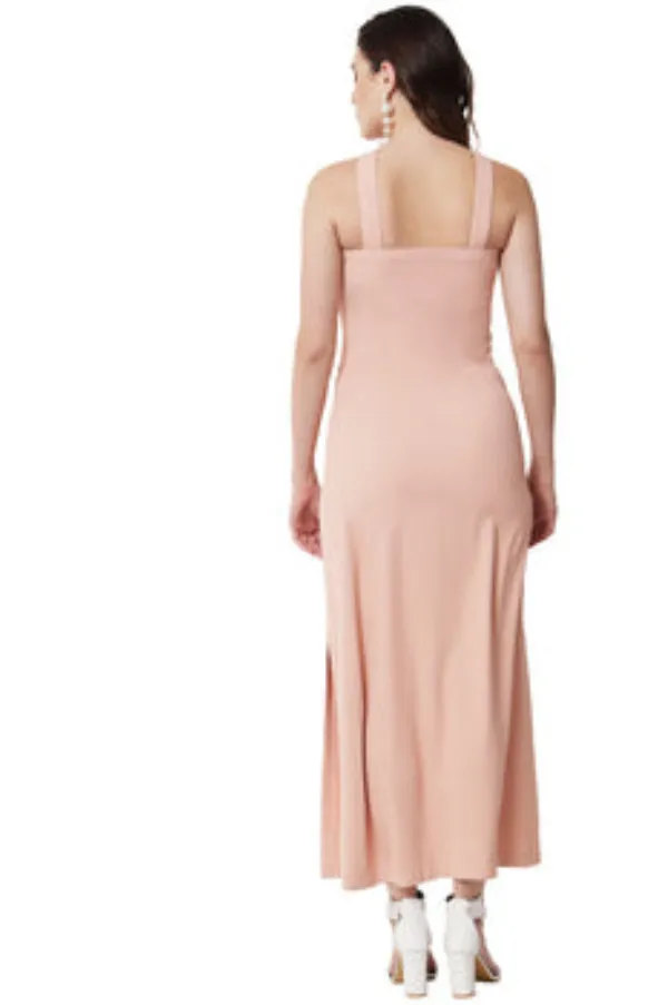PINK HALTER DRESS FOR WOMEN