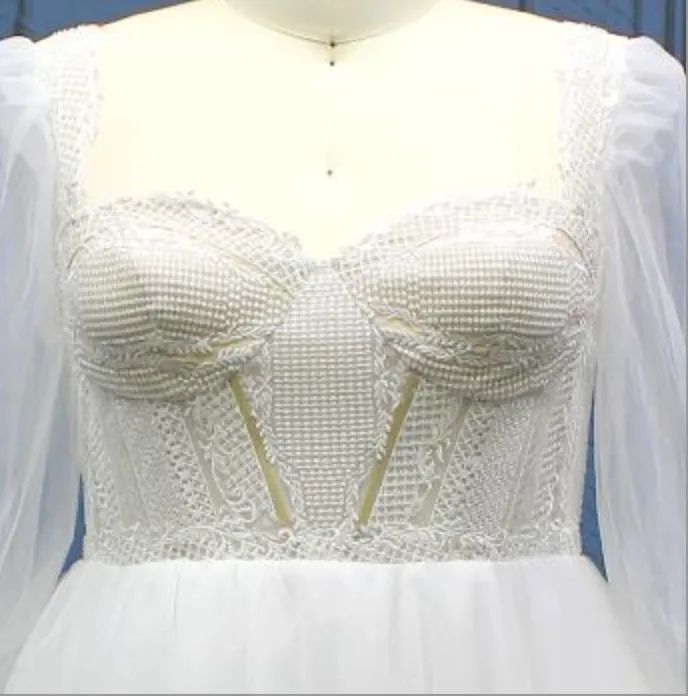 Plus Size Bridal Gown Long Sleeves Boho Style