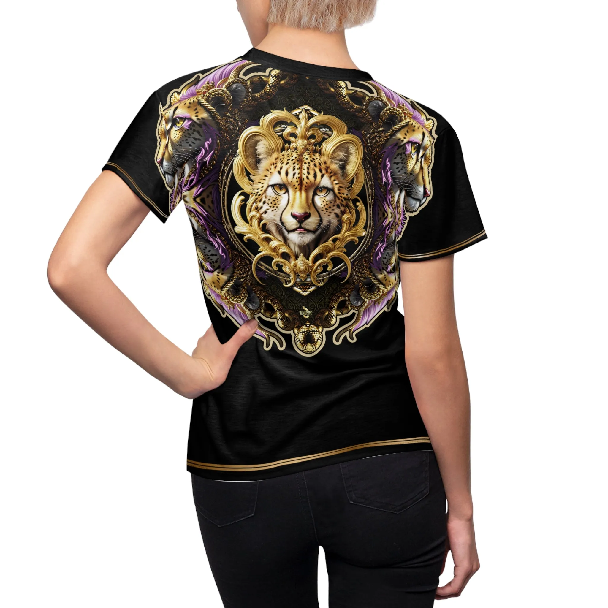 Prince Cheetah T-Shirt Unisex All Over Print Tee Baroque Cheetah Unisex T-Shirt