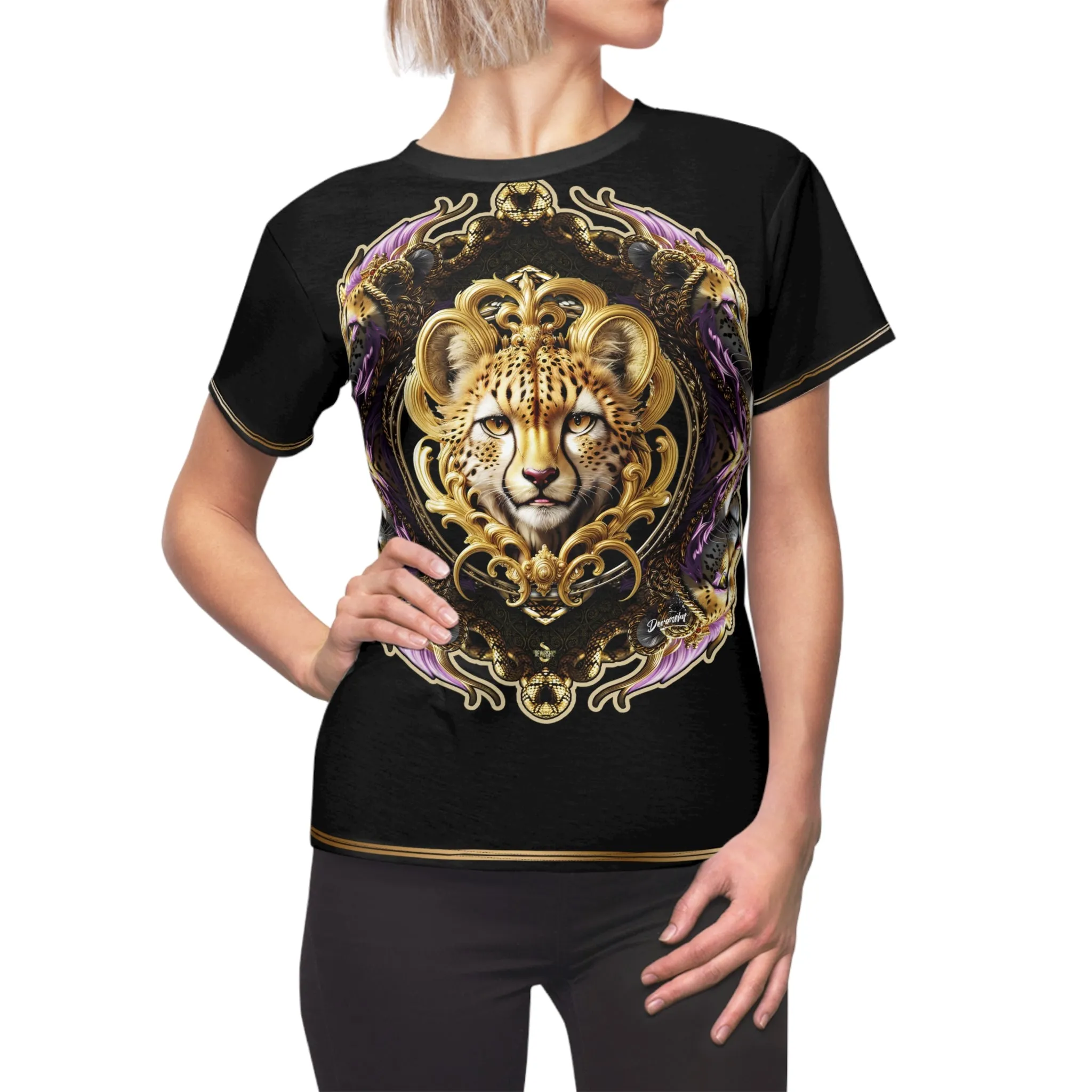 Prince Cheetah T-Shirt Unisex All Over Print Tee Baroque Cheetah Unisex T-Shirt