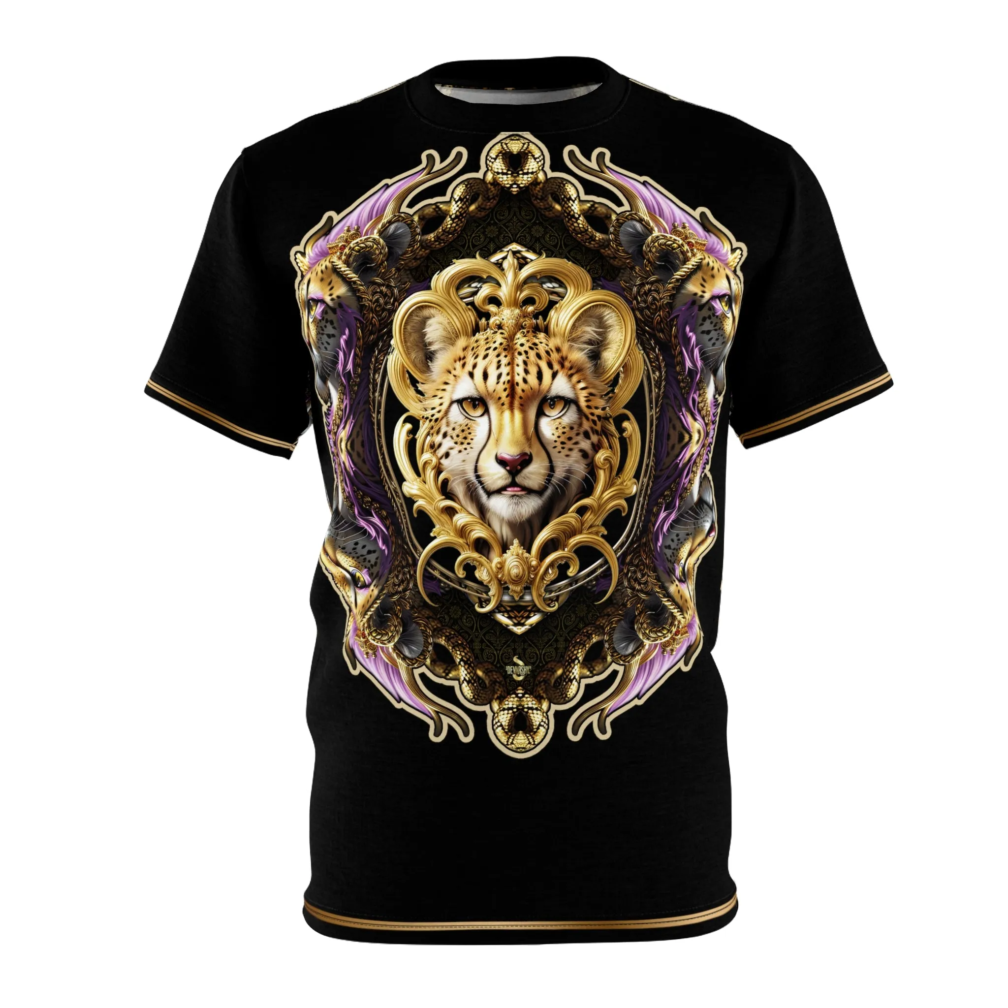 Prince Cheetah T-Shirt Unisex All Over Print Tee Baroque Cheetah Unisex T-Shirt