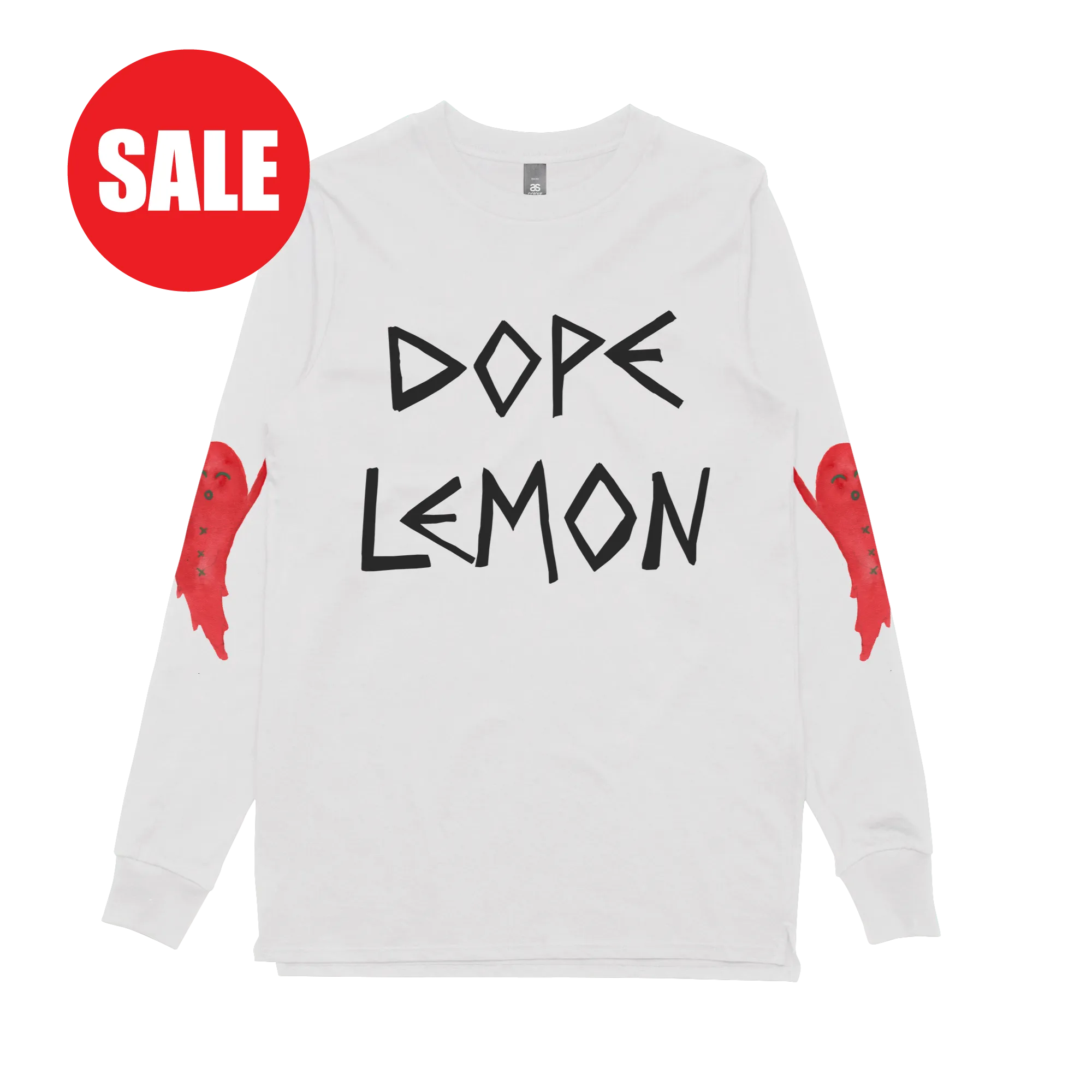 Red Ghost / White Longsleeve T-shirt
