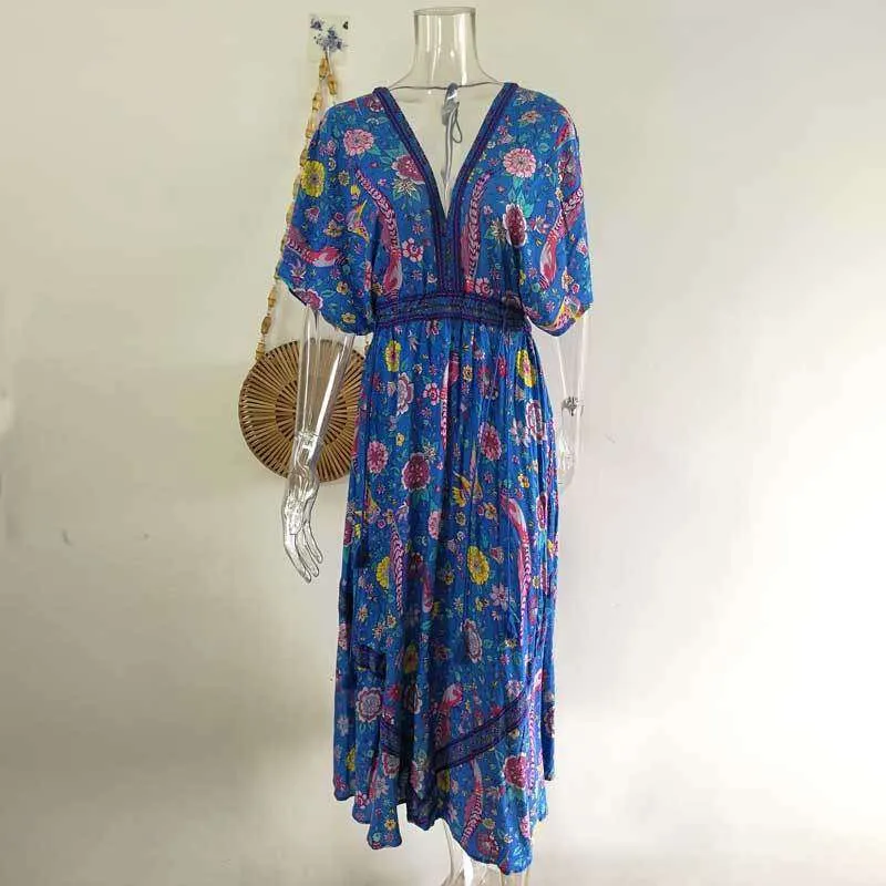 Retro Floral Maxi Dress