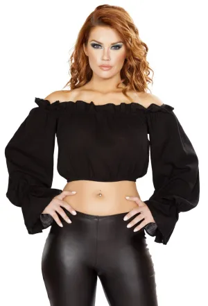 Ruffled Pirate Tube Top with Sleeves
