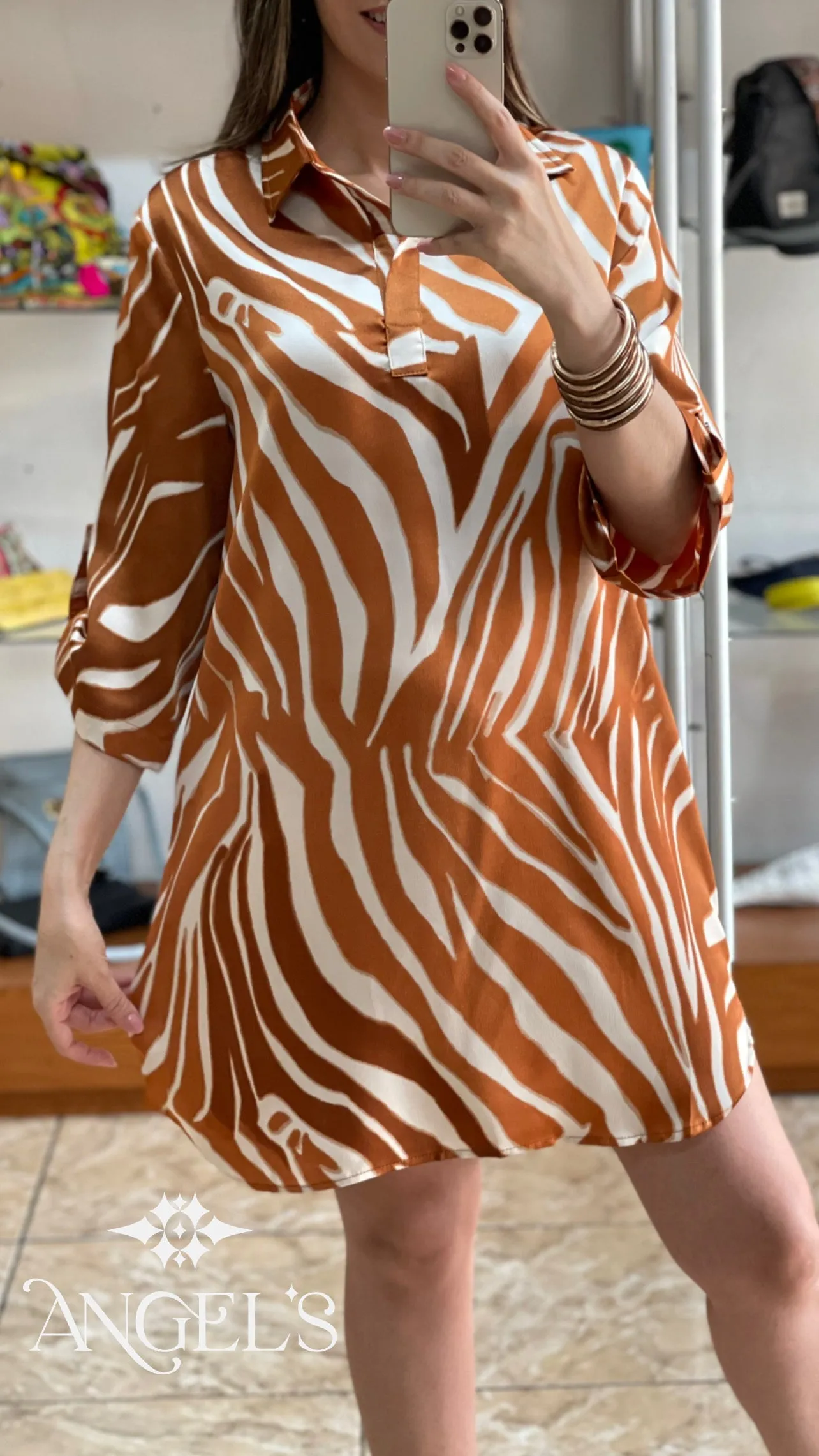 Satin Copper Dress
