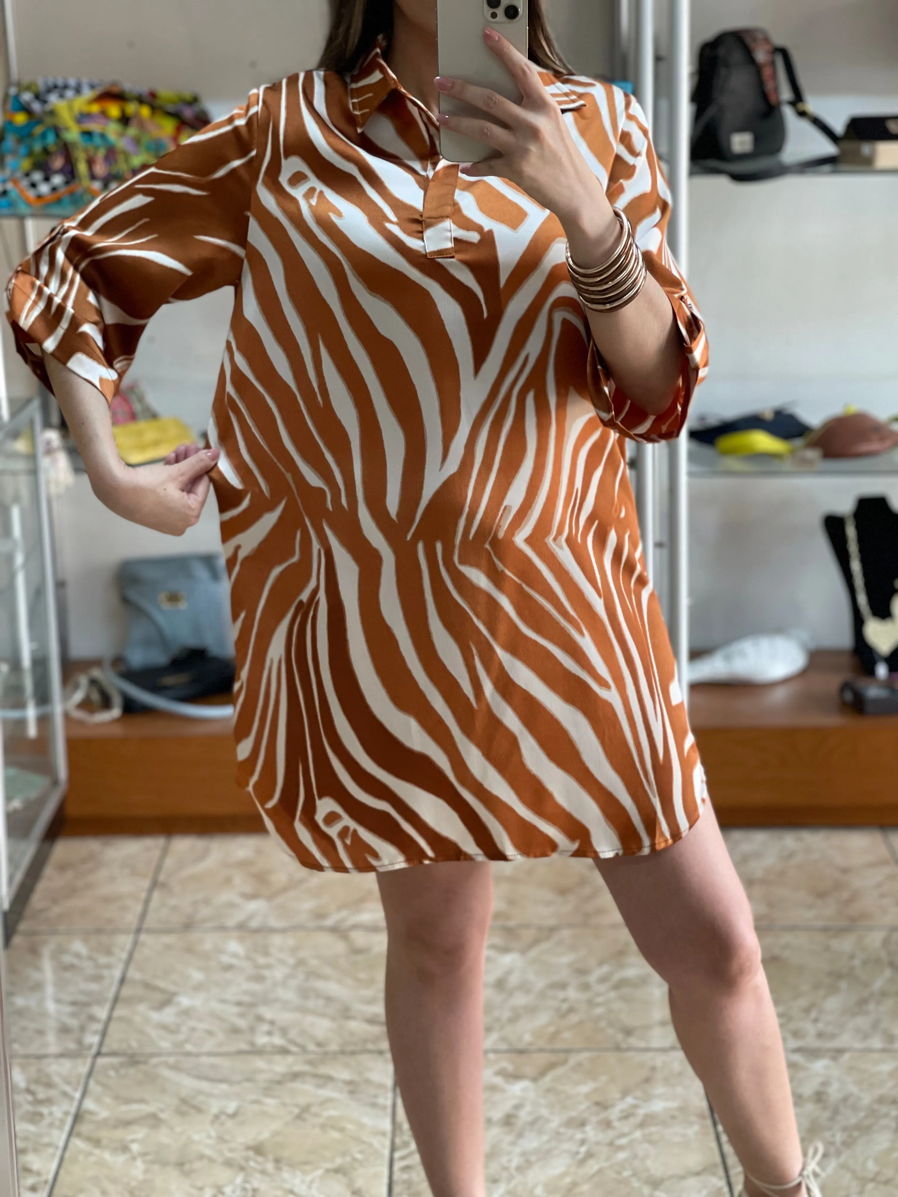 Satin Copper Dress