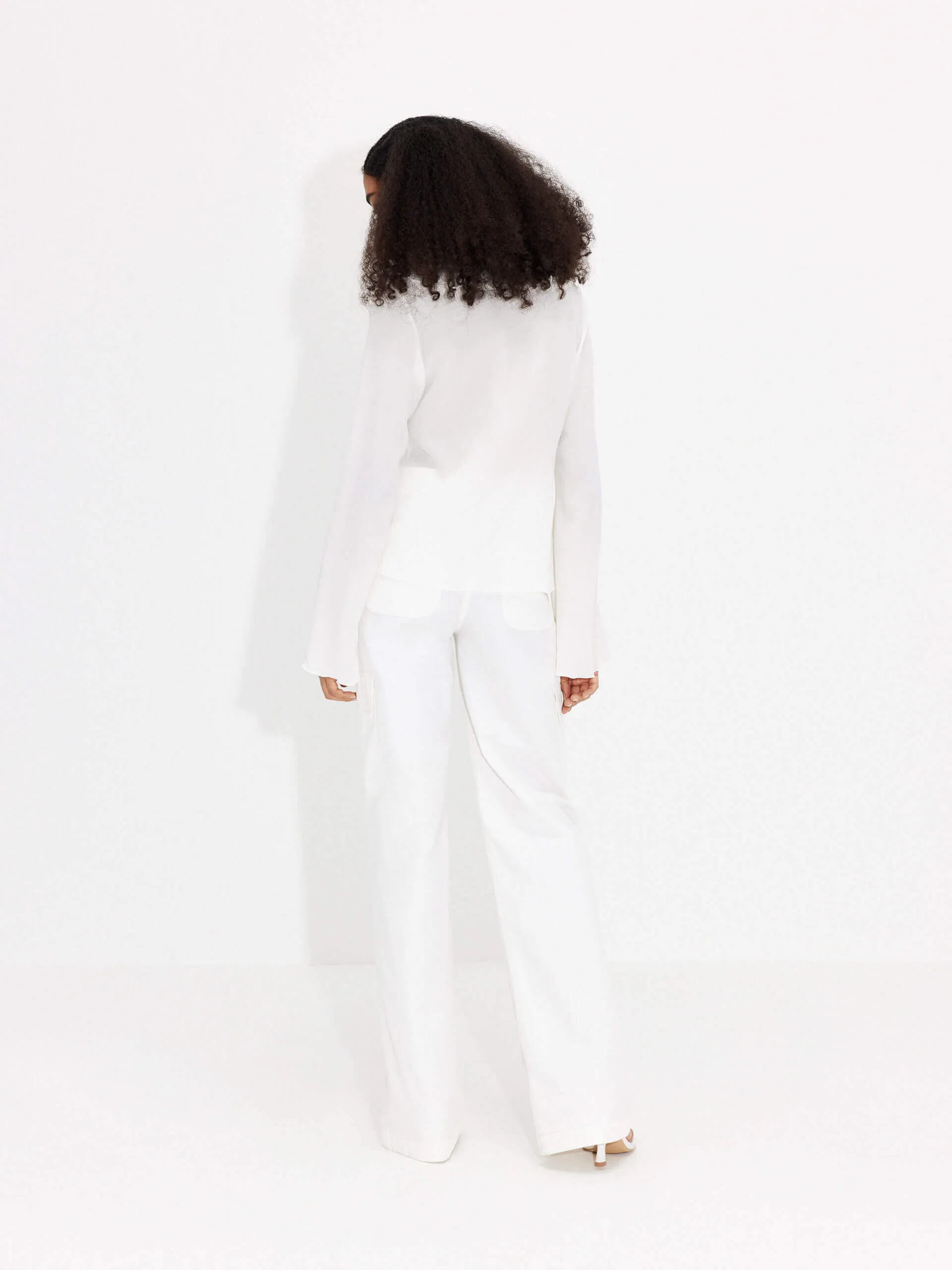 Silk Ruffled Trim Top