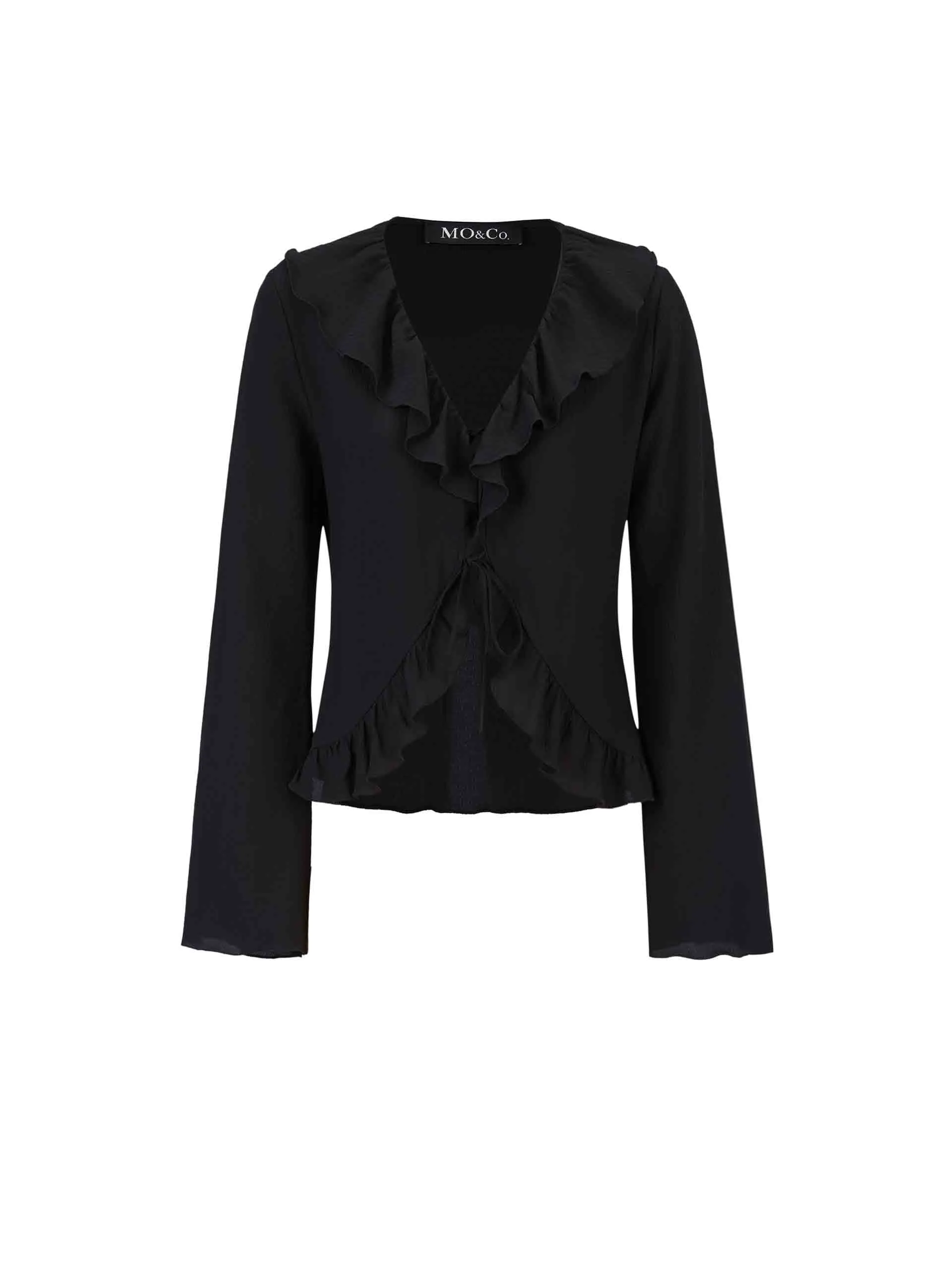 Silk Ruffled Trim Top