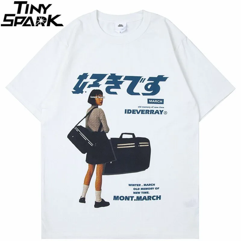 Streetwear Harajuku T-Shirt with Japanese Kanji Print