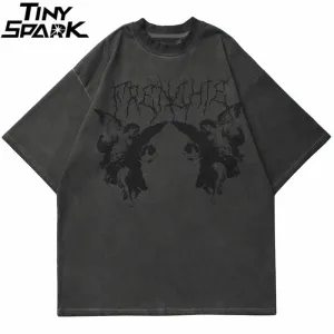 Streetwear Oversize Angel Dark Print T-Shirt