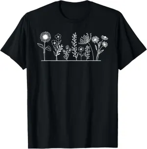 Sunflower wildflowers floral minimalist graphic T-Shirt