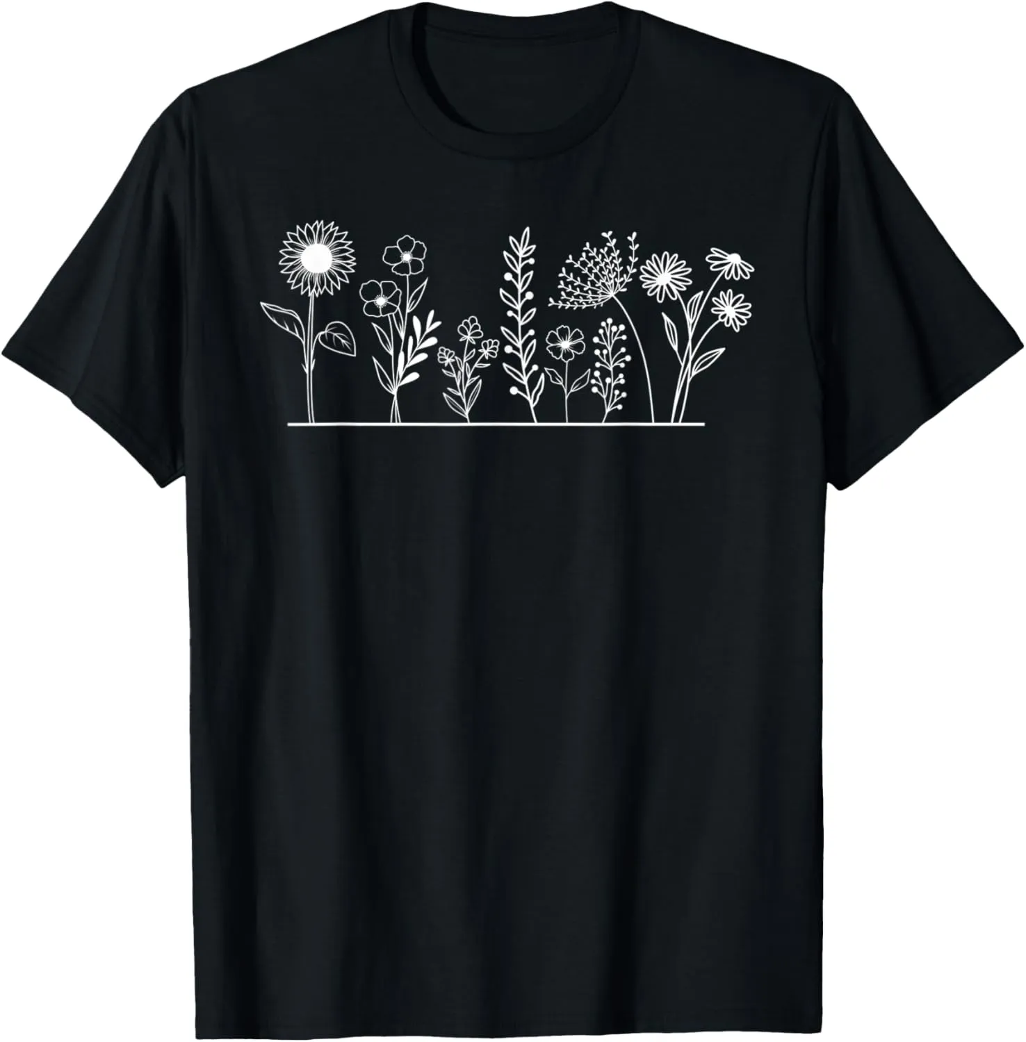 Sunflower wildflowers floral minimalist graphic T-Shirt