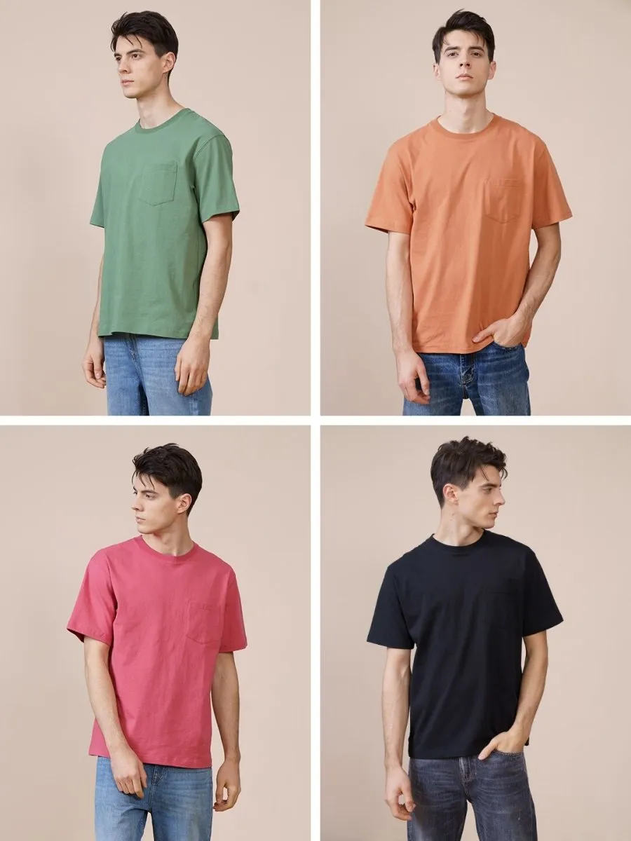 Thick Fabric Men's Solid Color T-shirt