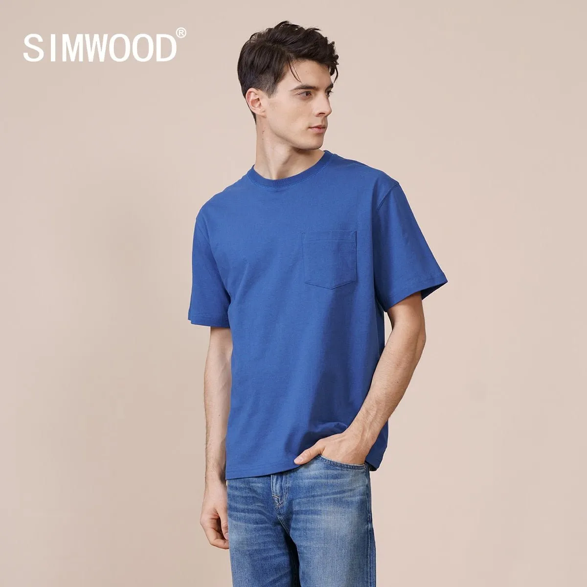 Thick Fabric Men's Solid Color T-shirt