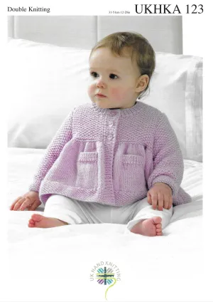 UKHKA 123 Cardigan & Blanket DK Knitting Pattern