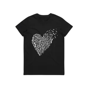 Vintage Collection / Heart / Women's Black T-shirt