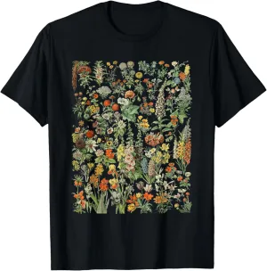 Vintage Inspired Floral Botanical Chart T-Shirt