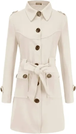 Winter Classic Thick Coat European Belt Buckle Trench Coat Double Breasted Coat Casual Ladies Dress Coat